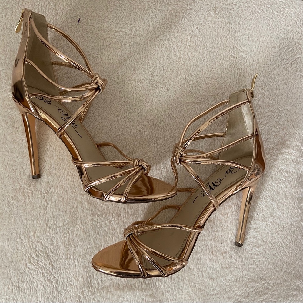 Rose Gold Strappy Heels